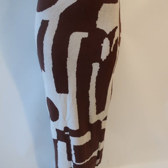 Womens Shag Boutique Brown, White Sweater Tank Pencil Maxi Dress S - Picture 4 of 8